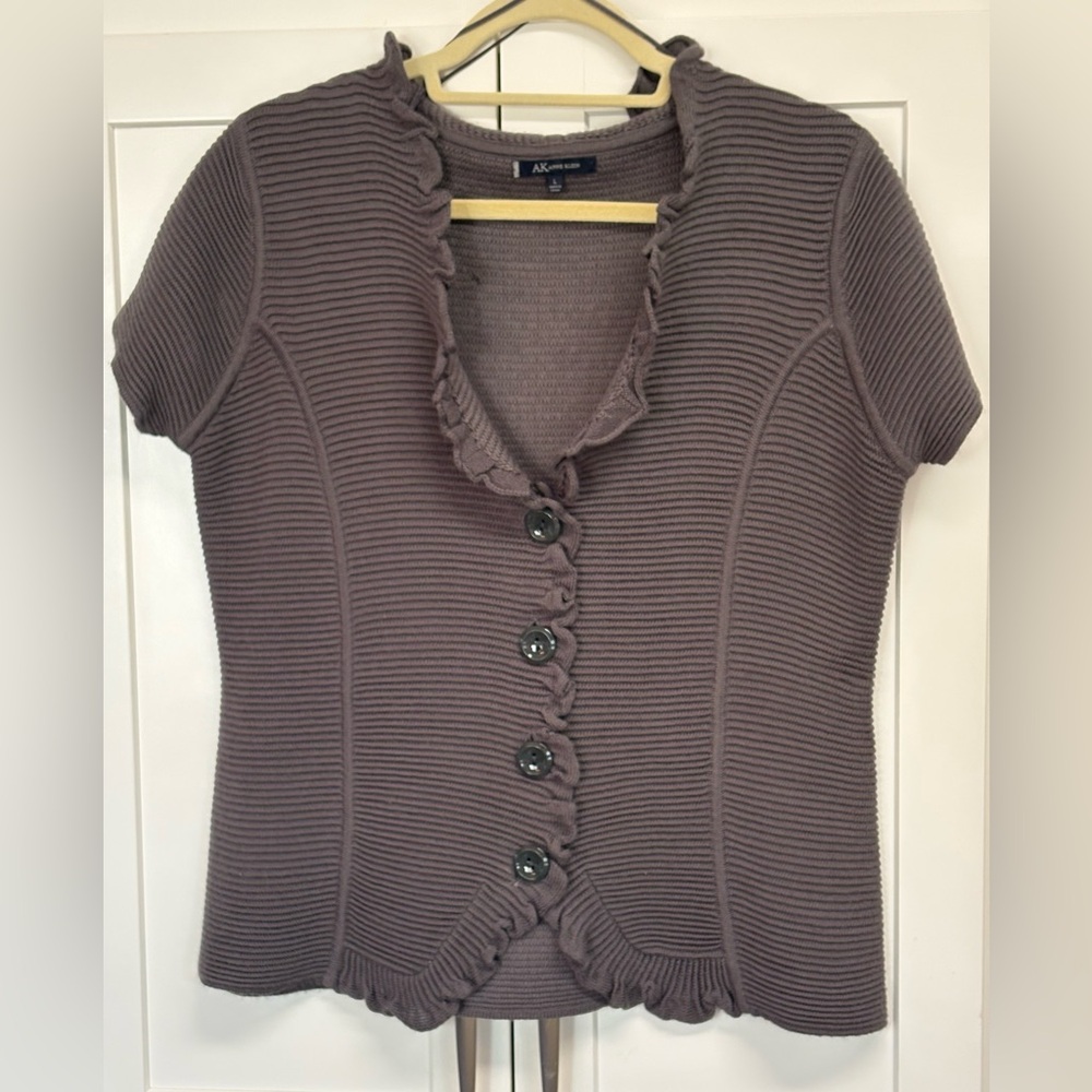 Anne Klein size, large cap sleeve cardigan, gray